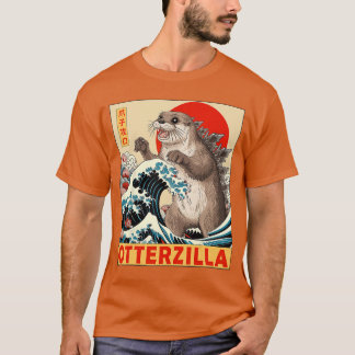 Camiseta Arte Japonesa de Lontra Presentes engraçados para 