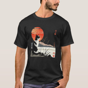 Camiseta Arte Japonesa Gato Fofo Amante de Gatinhos Vintage