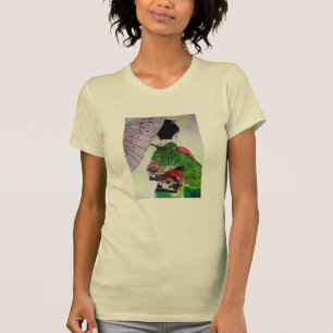 Camiseta Arte japonesa Geisha com kimono e guarda-chuva