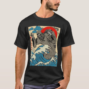 Camiseta Arte Japonesa Ghostzilla Engraçado Presente Para H