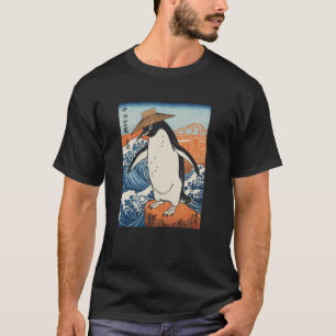 Camiseta Arte Japonesa Pinguim Kyosai Antiga Obra de Arte J