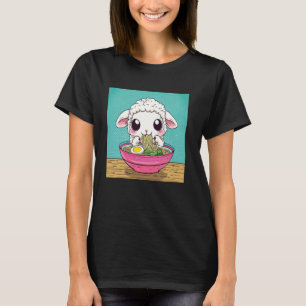 Camiseta Arte Japonesa Pop Amante de Macarrão Bóia Fofa Cor