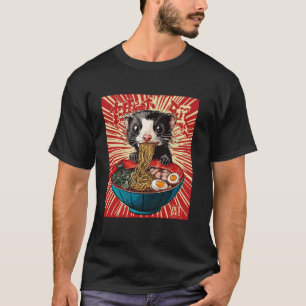 Camiseta Arte Japonesa Pop Amante de Macarrão Vida Selvagem