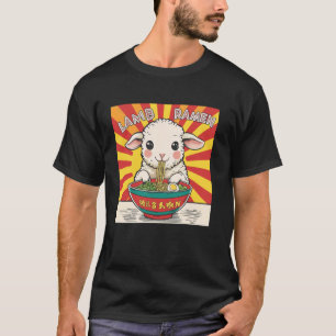 Camiseta Arte Japonesa Pop Crepúsculo Macarrão Fofa Cordeir