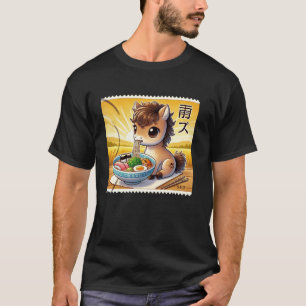 Camiseta Arte Japonesa Pop Selos Correio Cavalinho Fofinho 