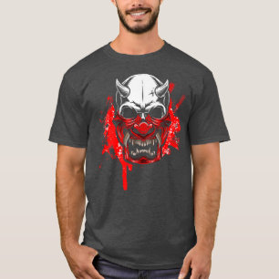 Camiseta Arte Japonesa Samurai Skull Japão Guerra Ninja Shi