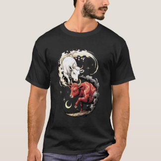 Camiseta Arte Japonesa Vaca Boi Bem e Diabo