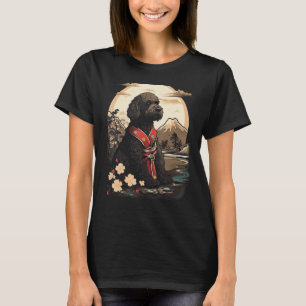 Camiseta Arte Japonesa Vintage Samurai Cão de Água Portuguê