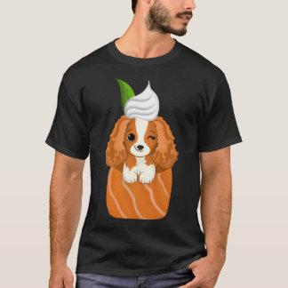Camiseta Arte Kawaii Cavalier King Charles Spaniel Salmão R