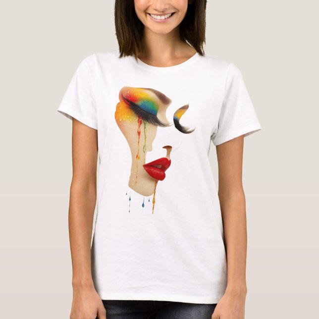 Camiseta Arte Lágrimas Arco-Íris (Frente)