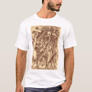 Camiseta arte lápis de mulheres sombra