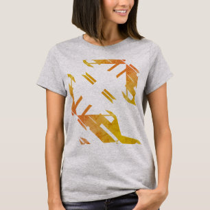Camiseta Arte Laranja Contemporânea do Sudoeste Abstrato
