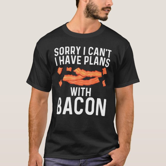 Camiseta Arte legal De Bacon Para Homens, Porco, Fenda (Frente)