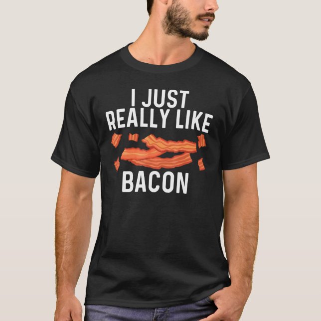 Camiseta Arte legal De Bacon Para Homens, Porco, Fenda (Frente)