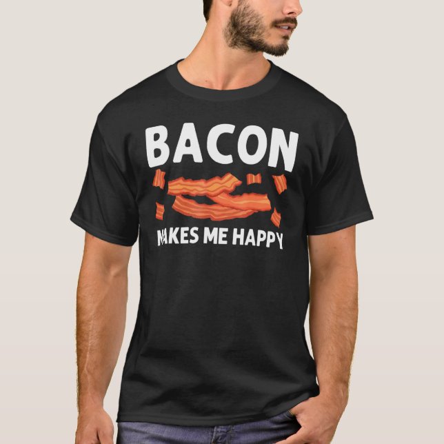 Camiseta Arte legal De Bacon Para Homens, Porco, Fenda (Frente)