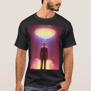 Camiseta Arte Legal de Ovni. Arte Alienígena Vibrante e Col
