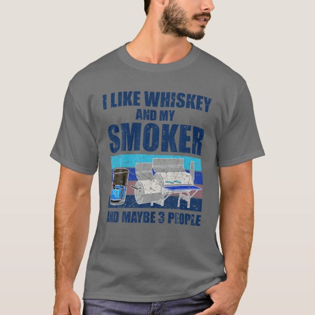Camiseta Arte legal Whiskey Para Homens Mulheres Fumando Bo (Frente)