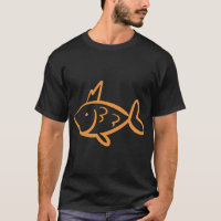 Arte Linear de Peixe Rei Dourado, peixe dourado do