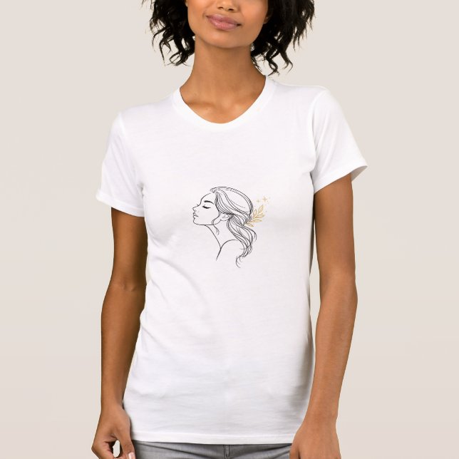 Camiseta arte linear feminina (Frente)