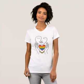 Camiseta Arte Linear Minimalista Orgulho Humano Coração Arc