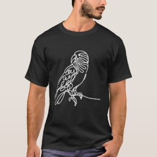 Camiseta Arte Linear Pássaro & Ornitologista Kea