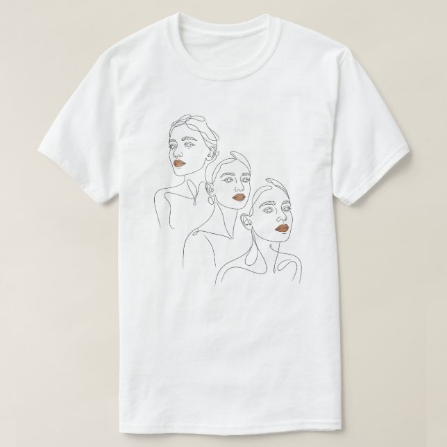 Camiseta Arte Linear Trio Feminino (Frente do Design)