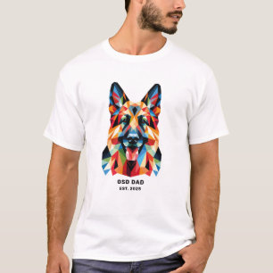 Camiseta Arte Low Poly Personalizada do Papai do Cachorro P