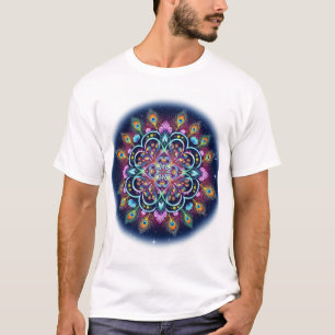 Camiseta Arte Mandala de Lótus Cósmico Psicodélico