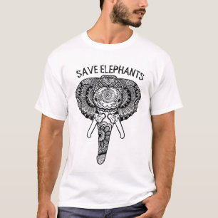 Camiseta Arte mandala salva elefantes