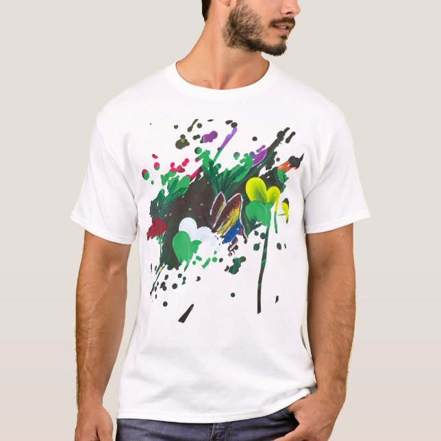 Camiseta Arte manual - Borboleta em Flor (Frente)