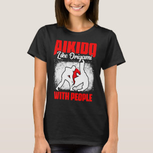 Camiseta Arte Marcial Engraçada Aikido Como Origami Com Pes
