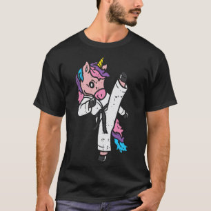 Camiseta Arte Marcial Unicórnio Kick Cute Caratê Taekwondo