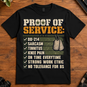 Camiseta Arte Militar Prova de Serviço DD-214 Veterano