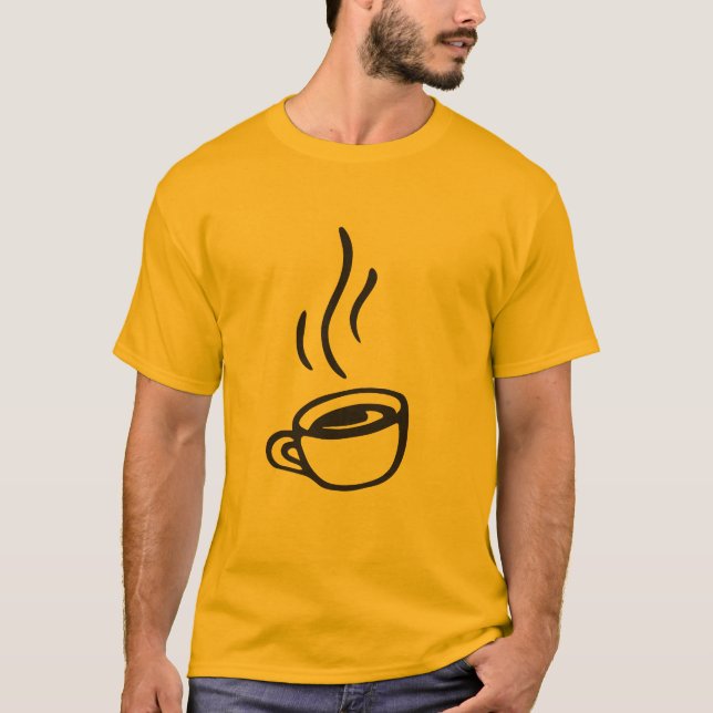Camiseta Arte Mínima de Xícara de Café (Frente)