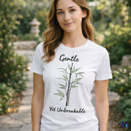 Camiseta Arte Minimalista de Bambu em Linhas – Força Calma 