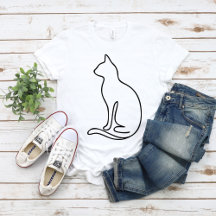 Arte Minimalista de Gato em Linha – Silhueta de Co