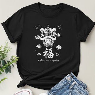 Camiseta Arte Minimalista de Gato Sortudo Branco