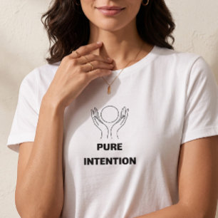 Camiseta Arte Minimalista de Linha com as Mãos de Intenção