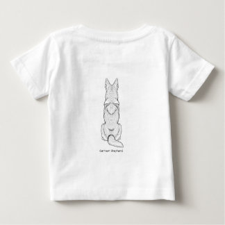 Camiseta Arte Minimalista de Linha do Cão Pastor Alemão 