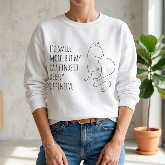 Camiseta Arte Minimalista de Linha Gato Sarcástico Amante