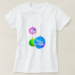 Camiseta Arte moderna cor rosa e azul bálsamo de Natal