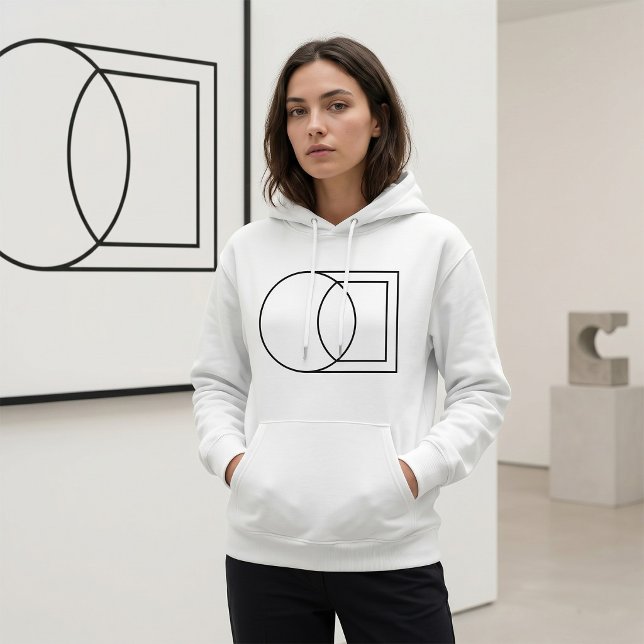 Camiseta Arte Moderna de Círculo Quadrado Abstrato  (Criador carregado)