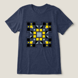 Camiseta Arte Moderna de Padrão de Colcha Geométrica 