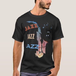 Camiseta Arte Moderna do Saxofone Jazz