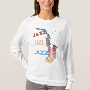 Camiseta Arte Moderna do Saxofone Jazz
