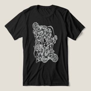 Camiseta Arte Moderna Negra e Branca Surrealista abstrato