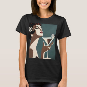 Camiseta Arte Moderno de Meados do Século A Diva do Martini
