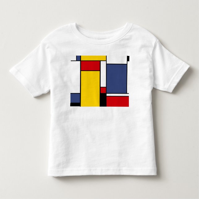Camiseta Arte Mondrian Inspirou Estilo Geométrico Moderno (Frente)