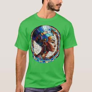 Camiseta Arte Mosaica Nefertiti Egípcia