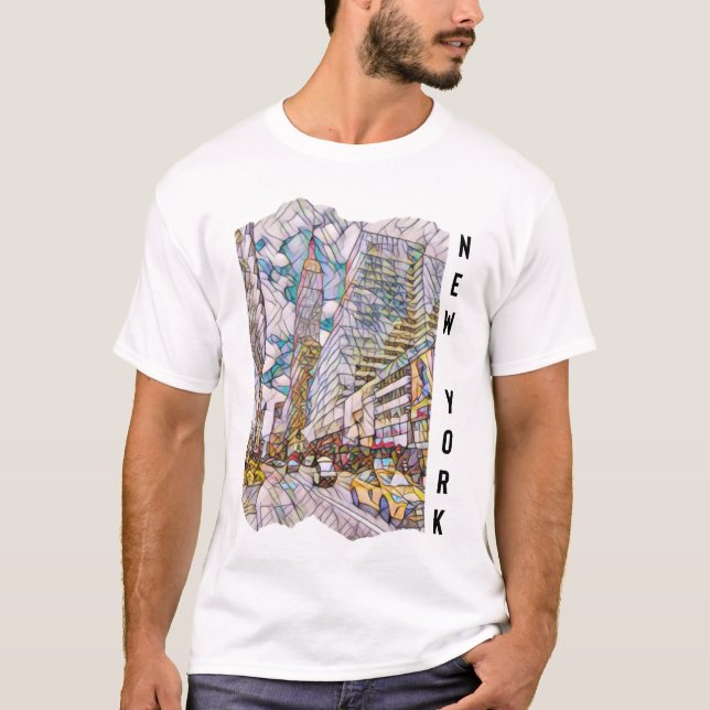 Camiseta Arte Mosaica Nova Iorque (Frente)